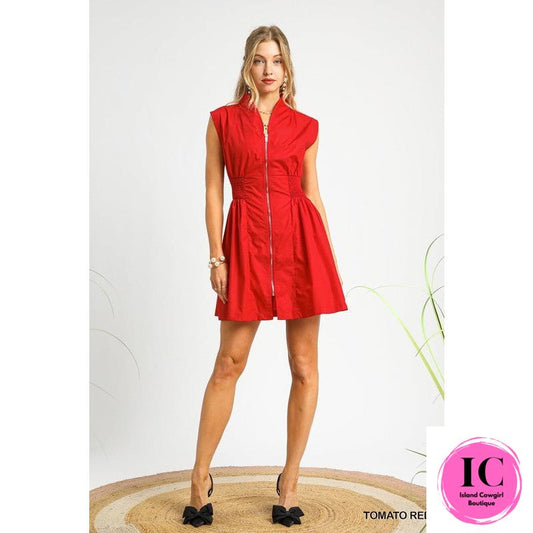 Push the Limits Red Ruched Dress