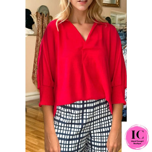 Just For You Red Blouse