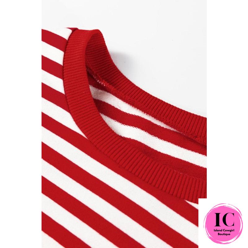 Bright Lights Red Striped Blouse