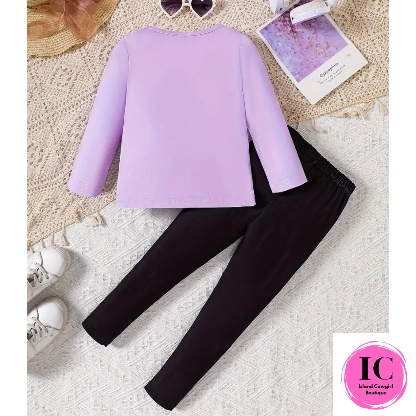 "Slay The Day" Purple Toddler Legging Set