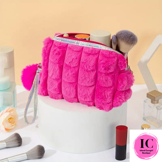 Pom-Pom Plush Makeup Bag