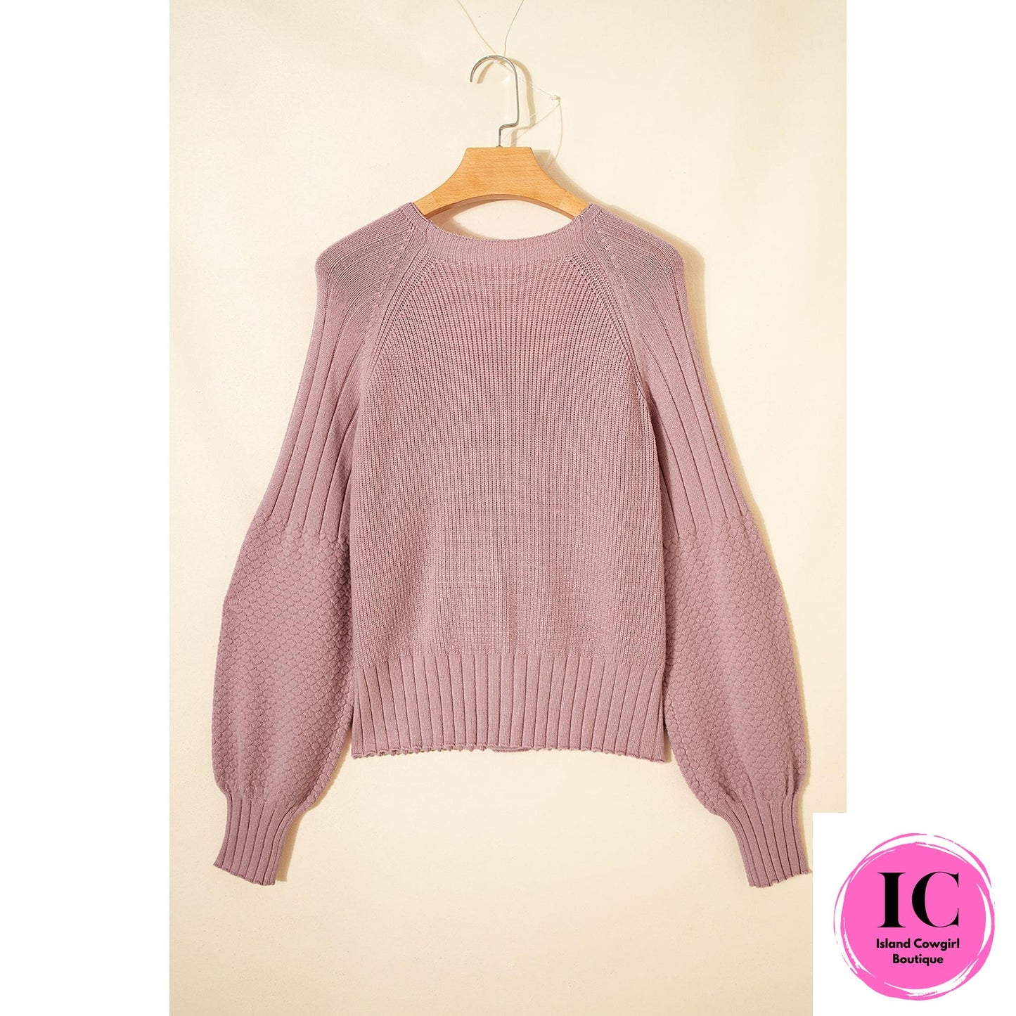 Light Pink Mixed Texture Knit Button V Neck Sweater Cardigan