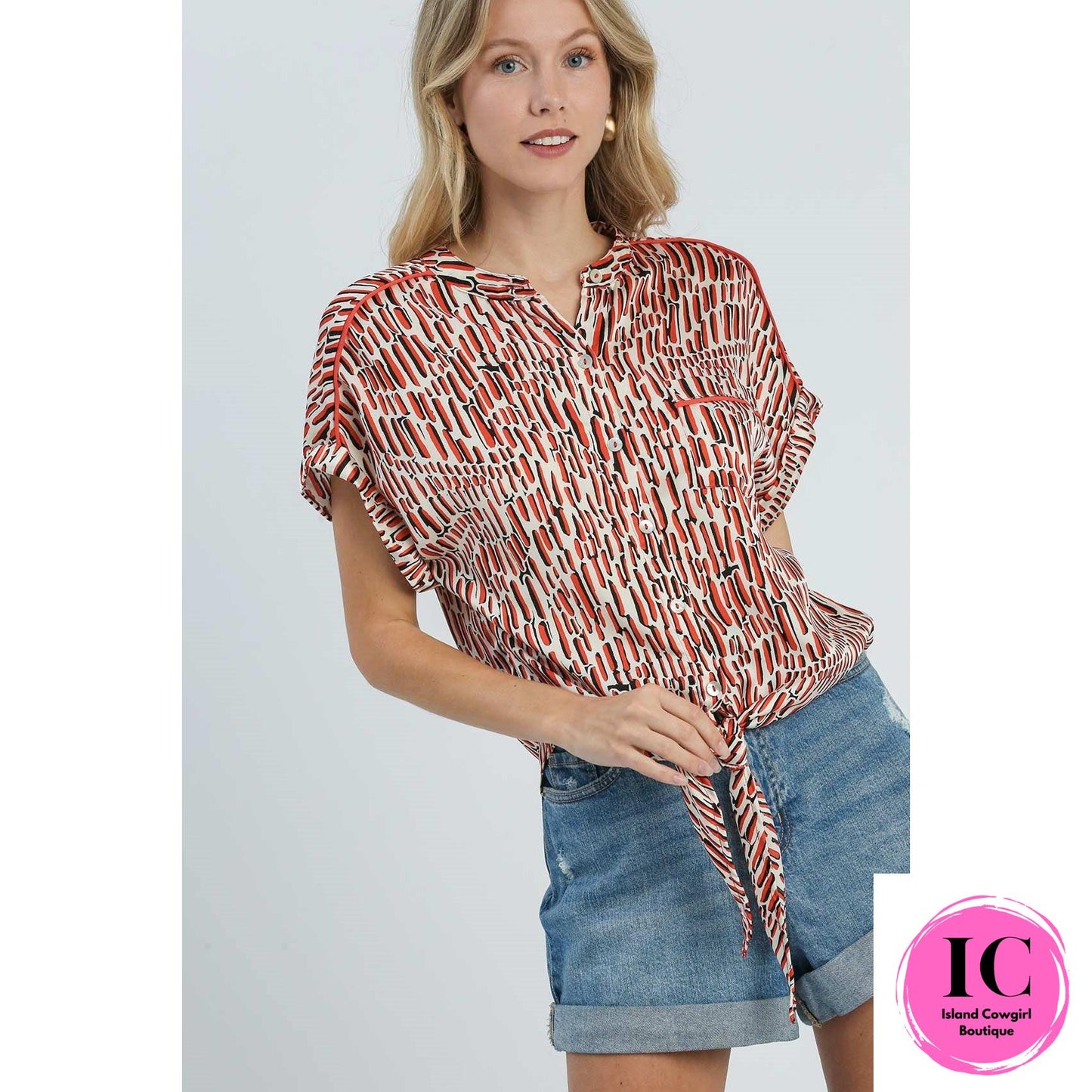 Stamp Of Approval Rust Blouse