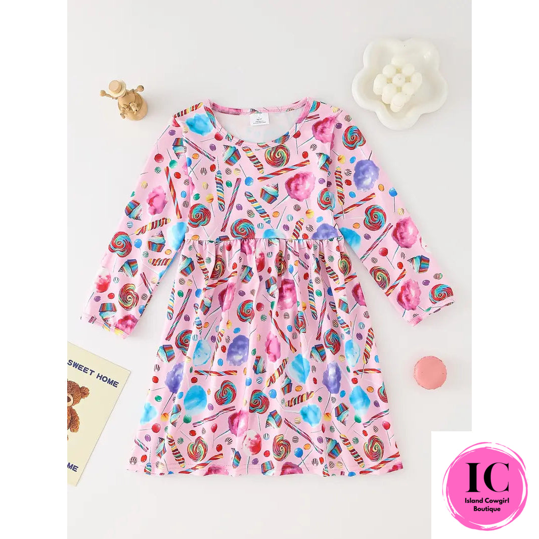 Lollipop Print Toddler Dress