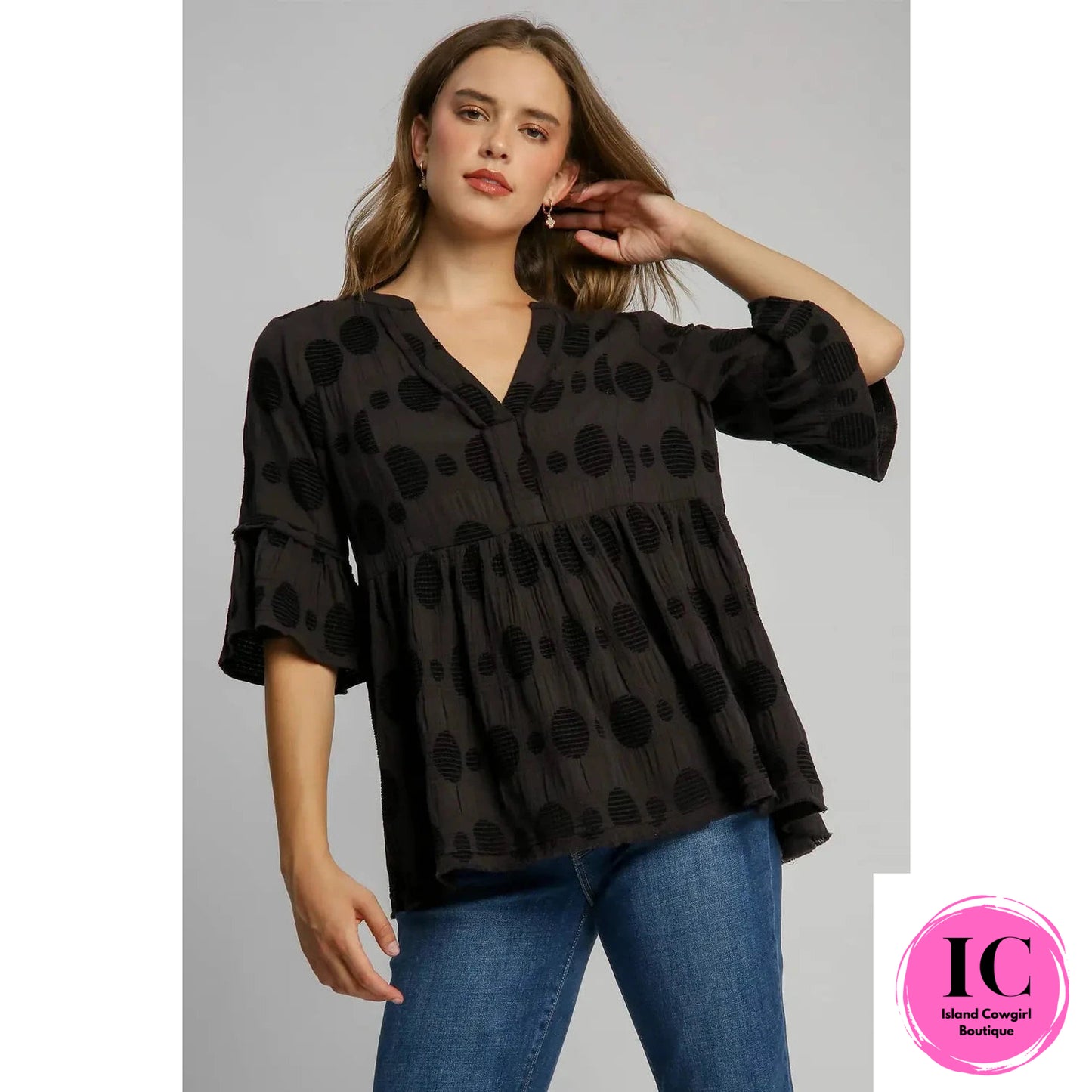 Love Life Black Babydoll Top