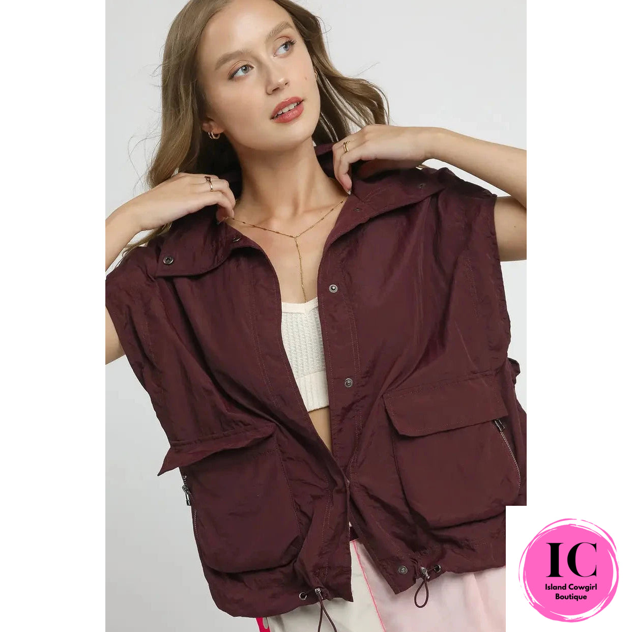 Travel On Burgundy Vest