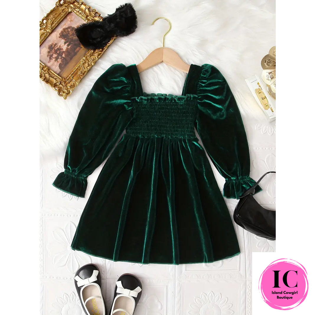 Perfectly Pine Green Toddler Dress