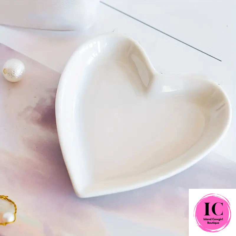 Ceramic Heart Shape Jewelry Tray