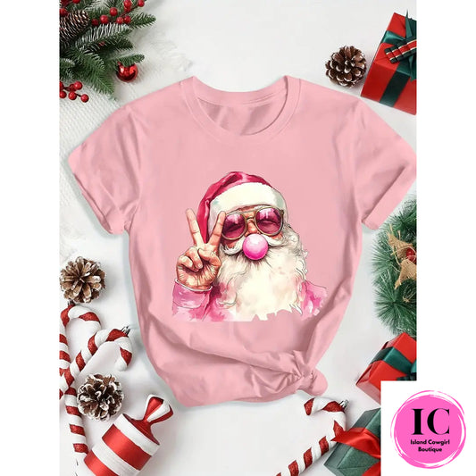 festive Santa Claus Adult Graphic Tee