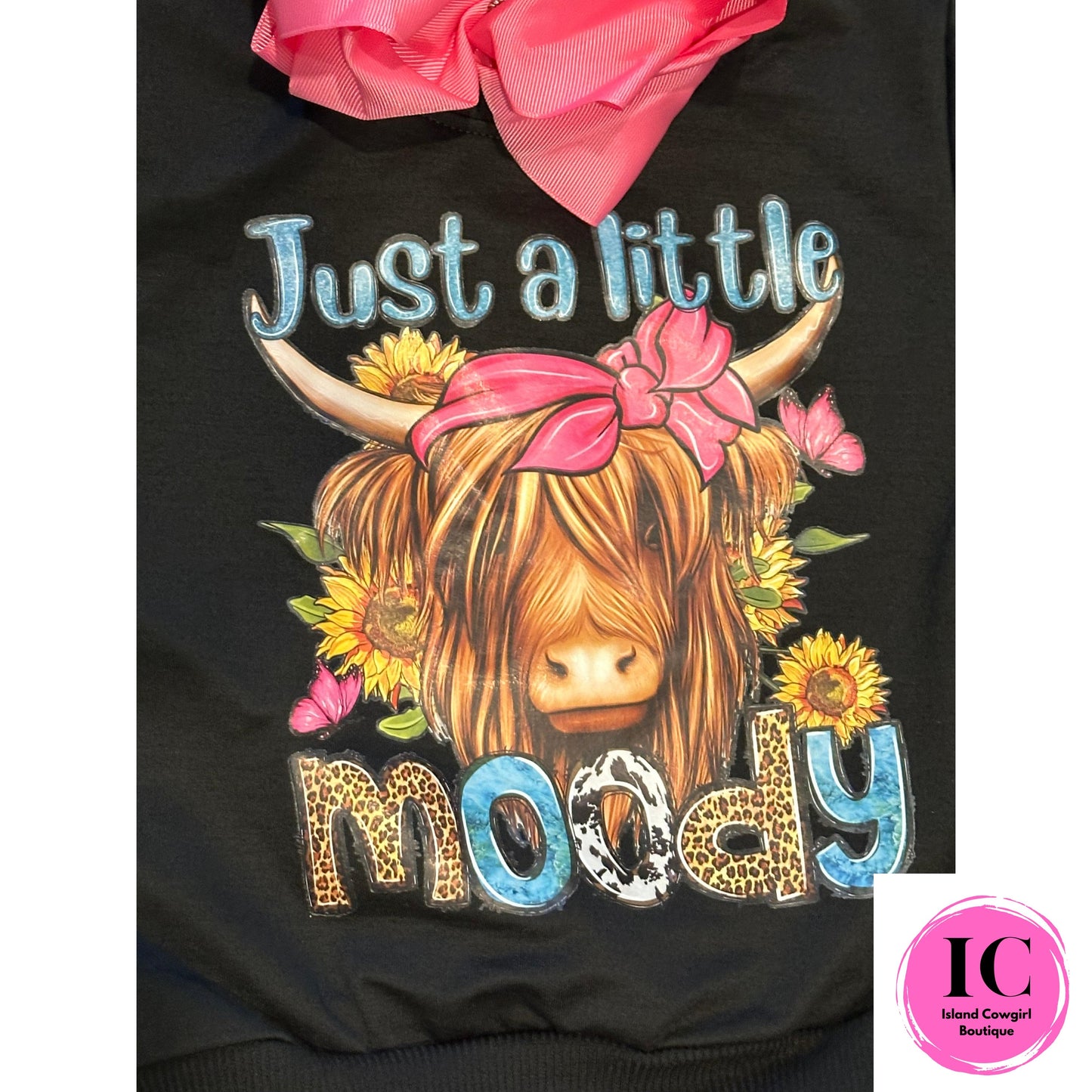 Black Crazy Cow Toddler Sweatshirt