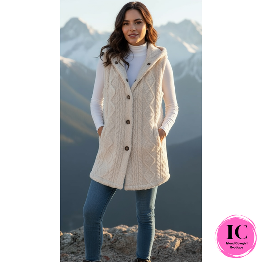 Crazy For You Cream Plush Vest