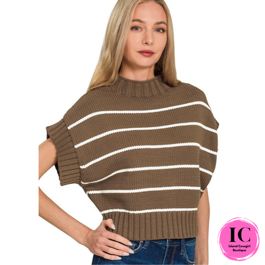 Lucky You Brown Cropped Sweater