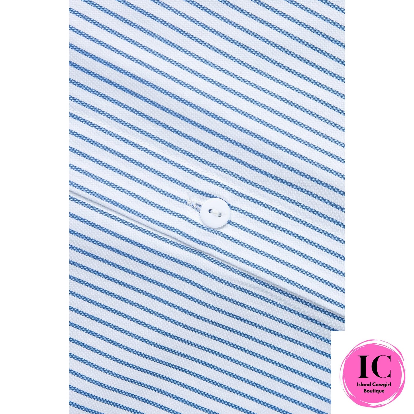 Sky Blue Stripe Colorblock Leopard Patchwork Chest Pocket Cuffed Sleeve Shirt