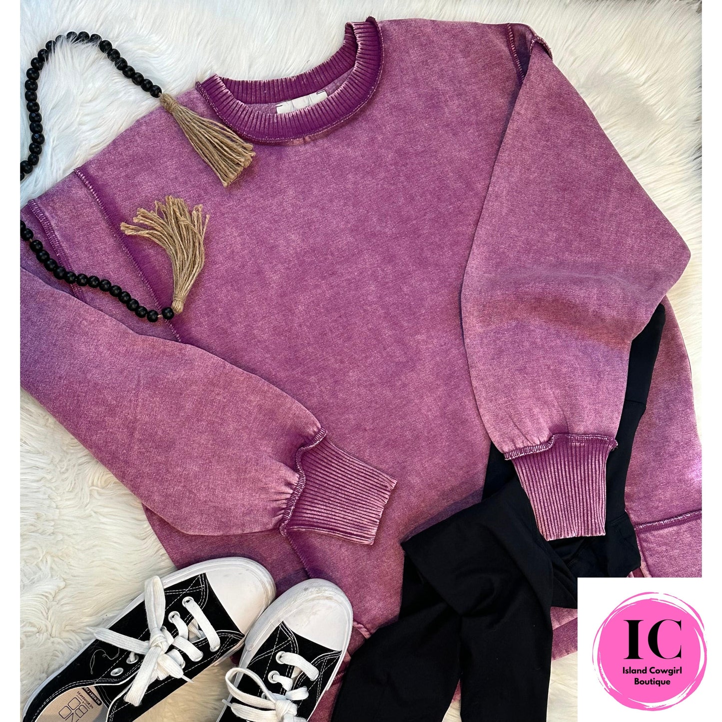 Let's Get Cozy Plum Pullover