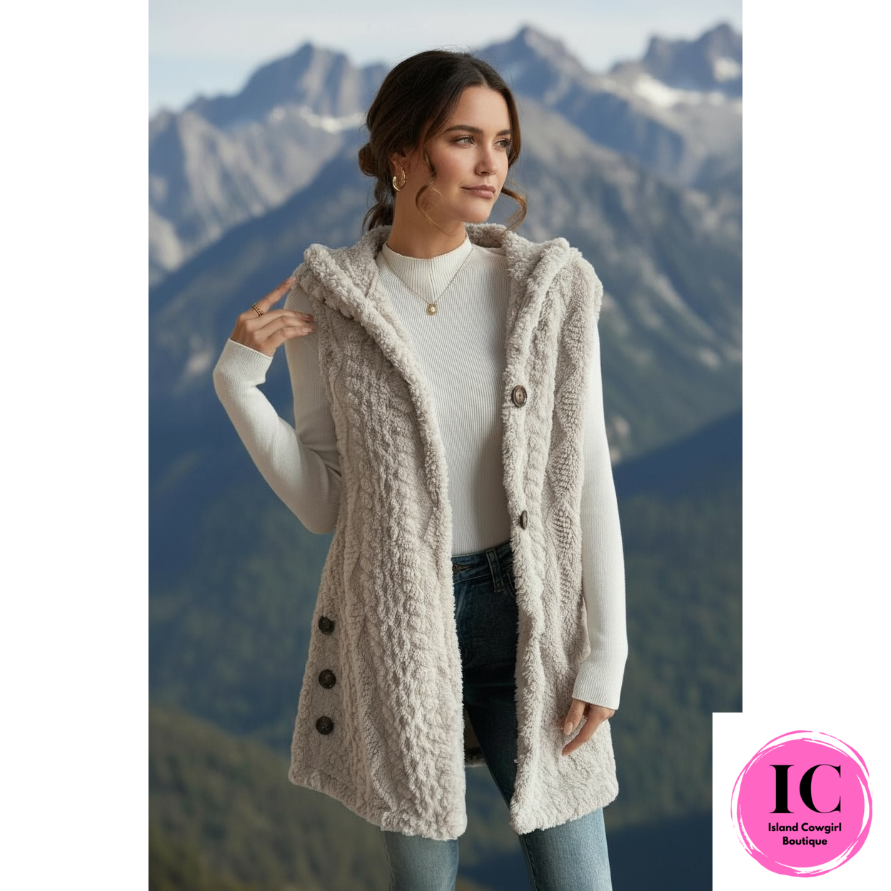 Crazy For You Cream Plush Vest