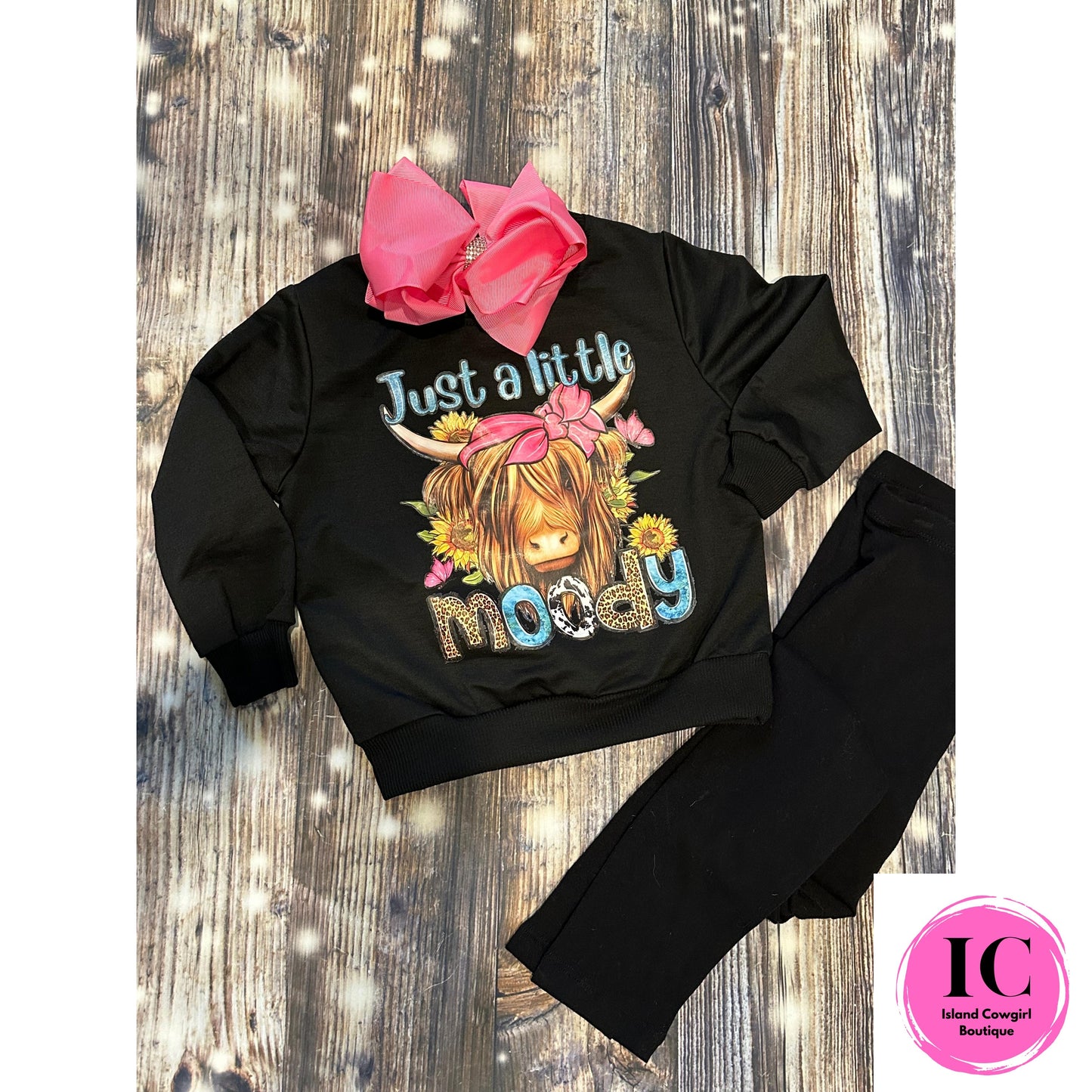 Black Crazy Cow Toddler Sweatshirt