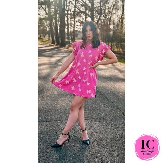 Start Your Day Bow Print Dress