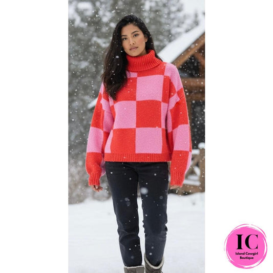 All About You Pink & Coral Striped Sweater