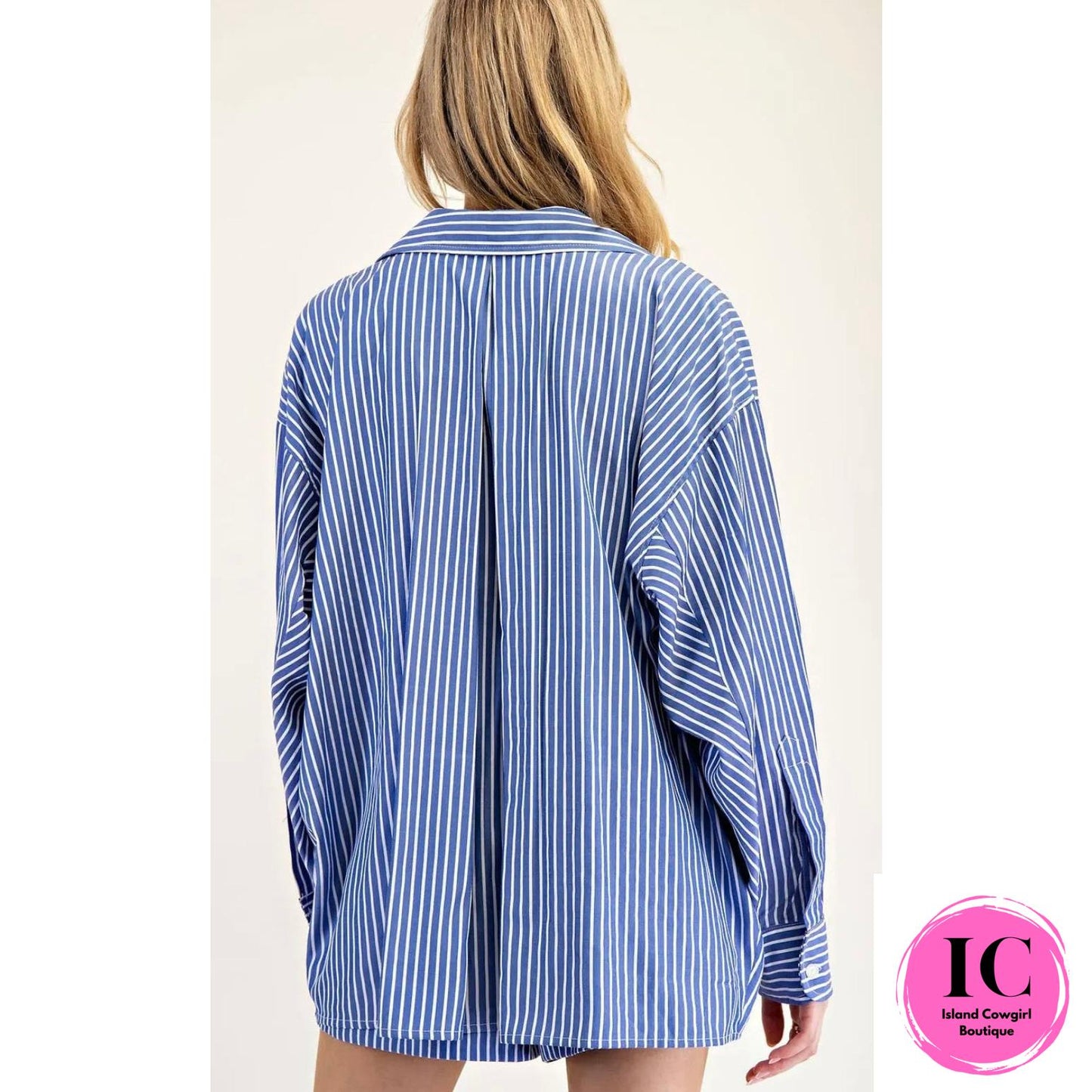 Back To Work Blue Stripe Blouse