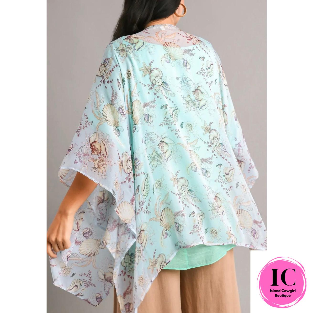 Curvy Girl Calm Moments Light Blue Kimono