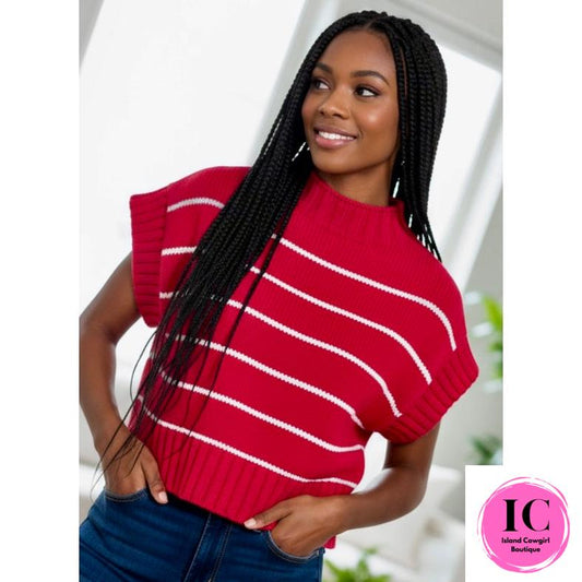 Lucky You Red Cropped Sweater