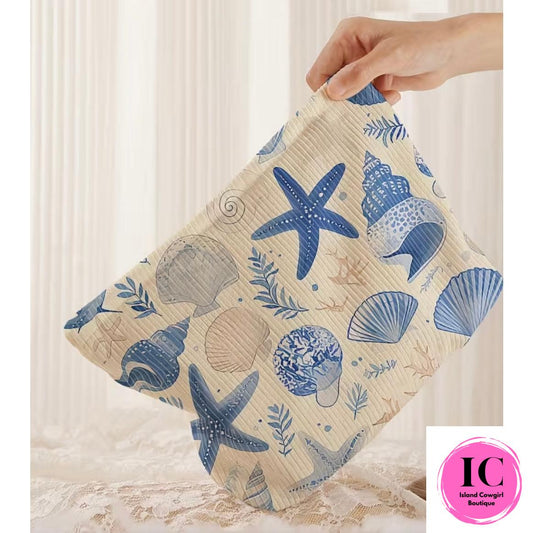 Shell Starfish Corduroy Make-up Bag