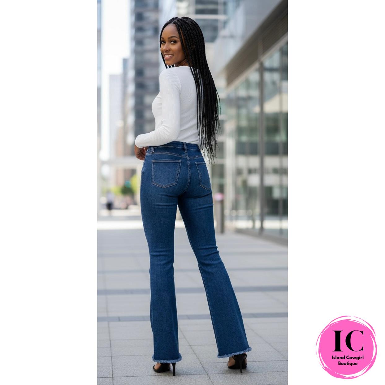 Going Strong Dark Denim Bell Bottom Jeans