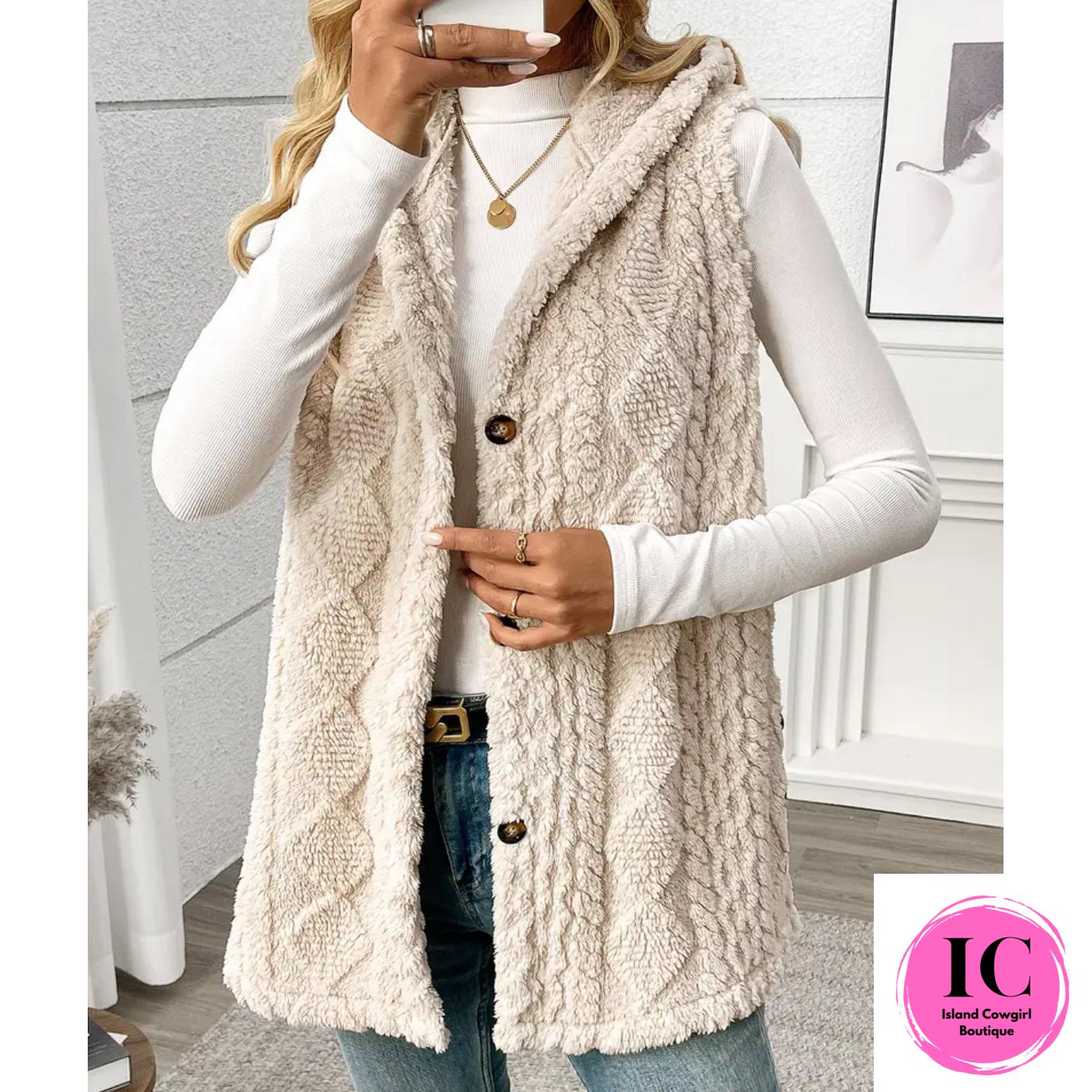 Crazy For You Cream Plush Vest