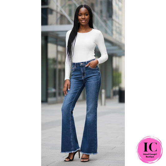 Going Strong Dark Denim Bell Bottom Jeans