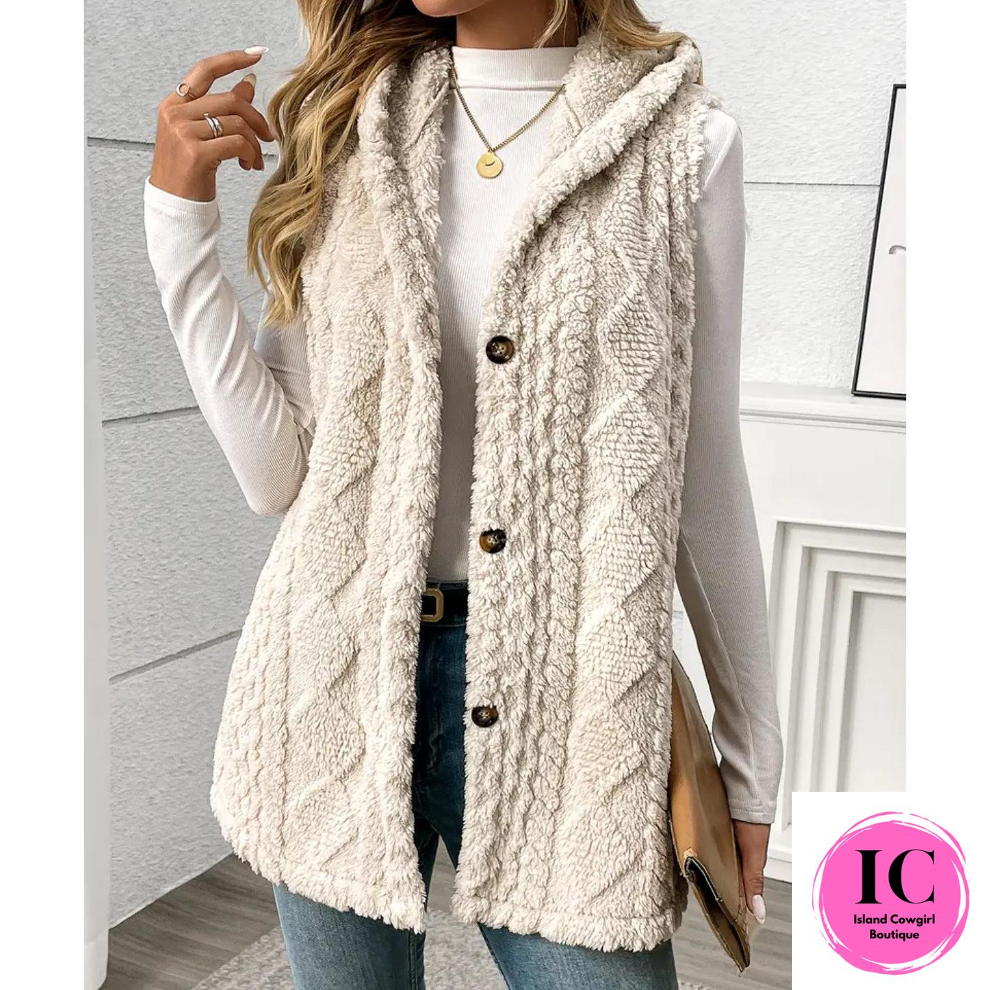 Crazy For You Cream Plush Vest