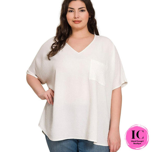 Curvy Girl Just What You Thought Off White Blouse