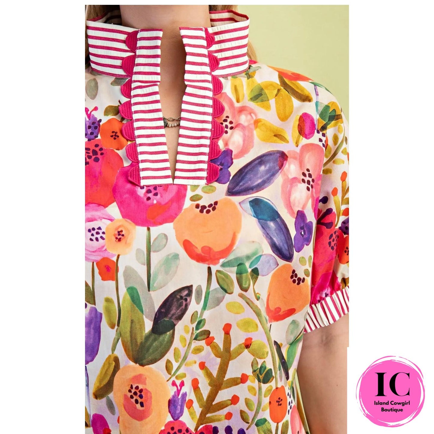 Let's Be Clear Pink Floral Blouse