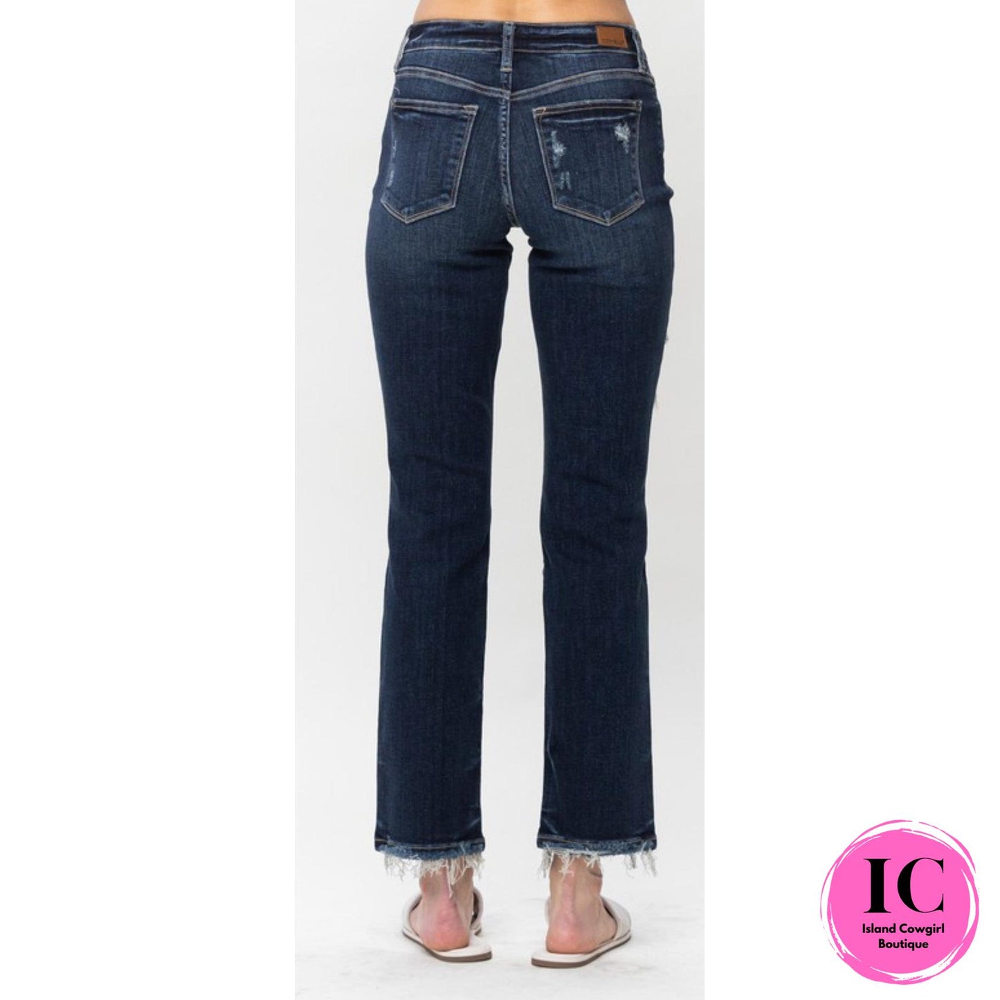 Judy Blue: Easy To Love Distressed Dark Wash Jeans