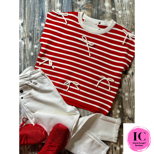 Charmed & Chic Red Bow Top