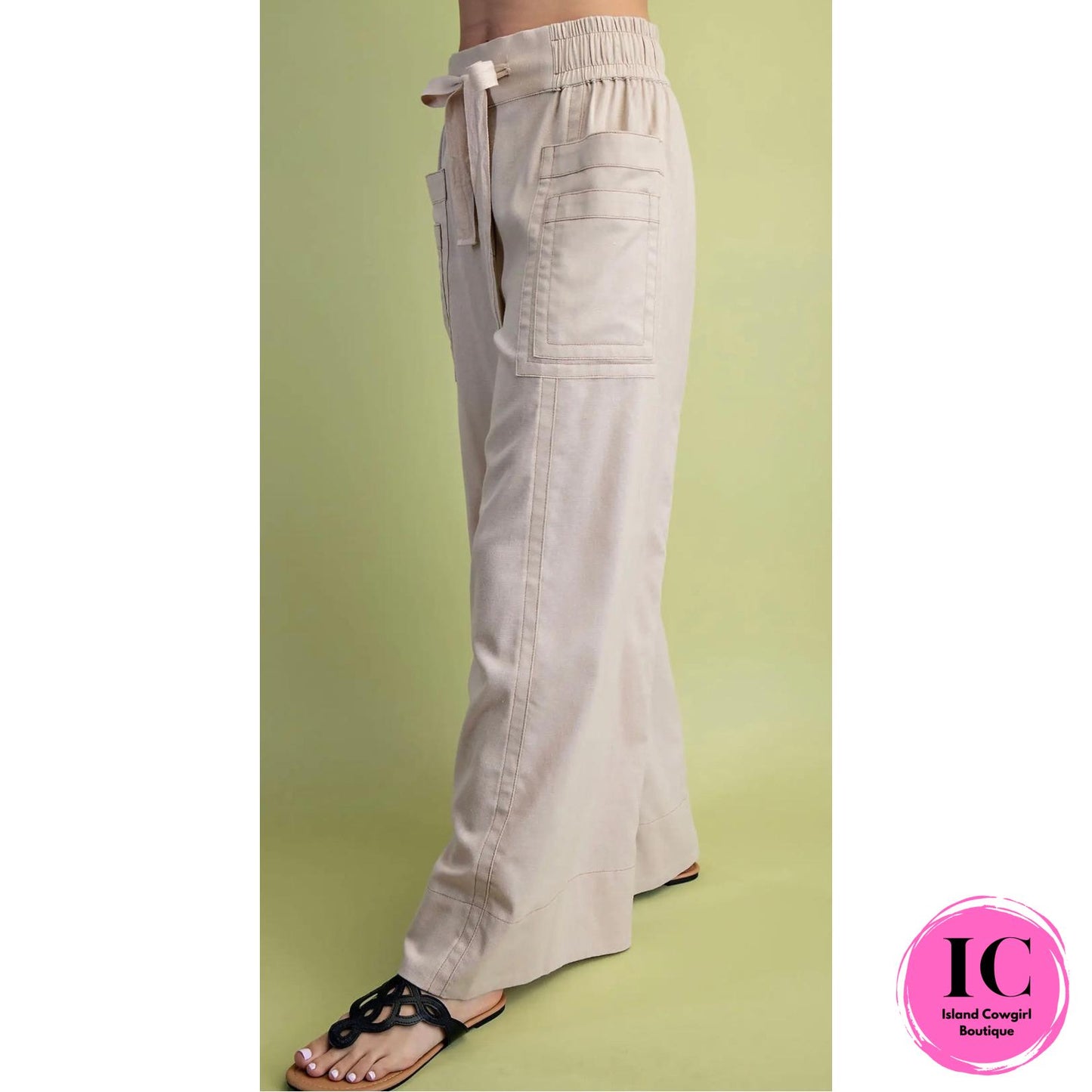 Start With You Wide Legs Stone Pants