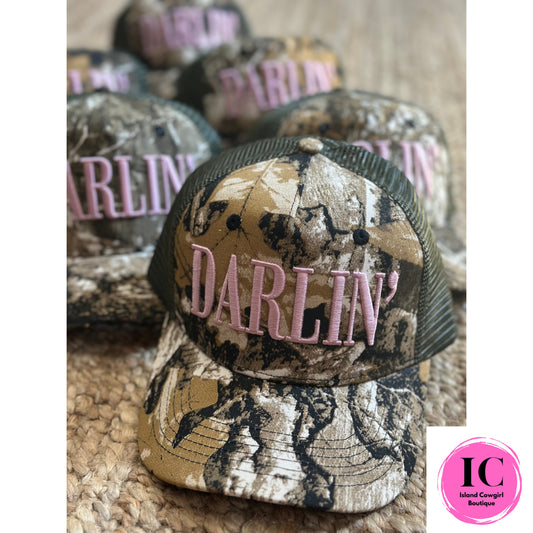 Oh Darling Camo Vintage Trucker Hat