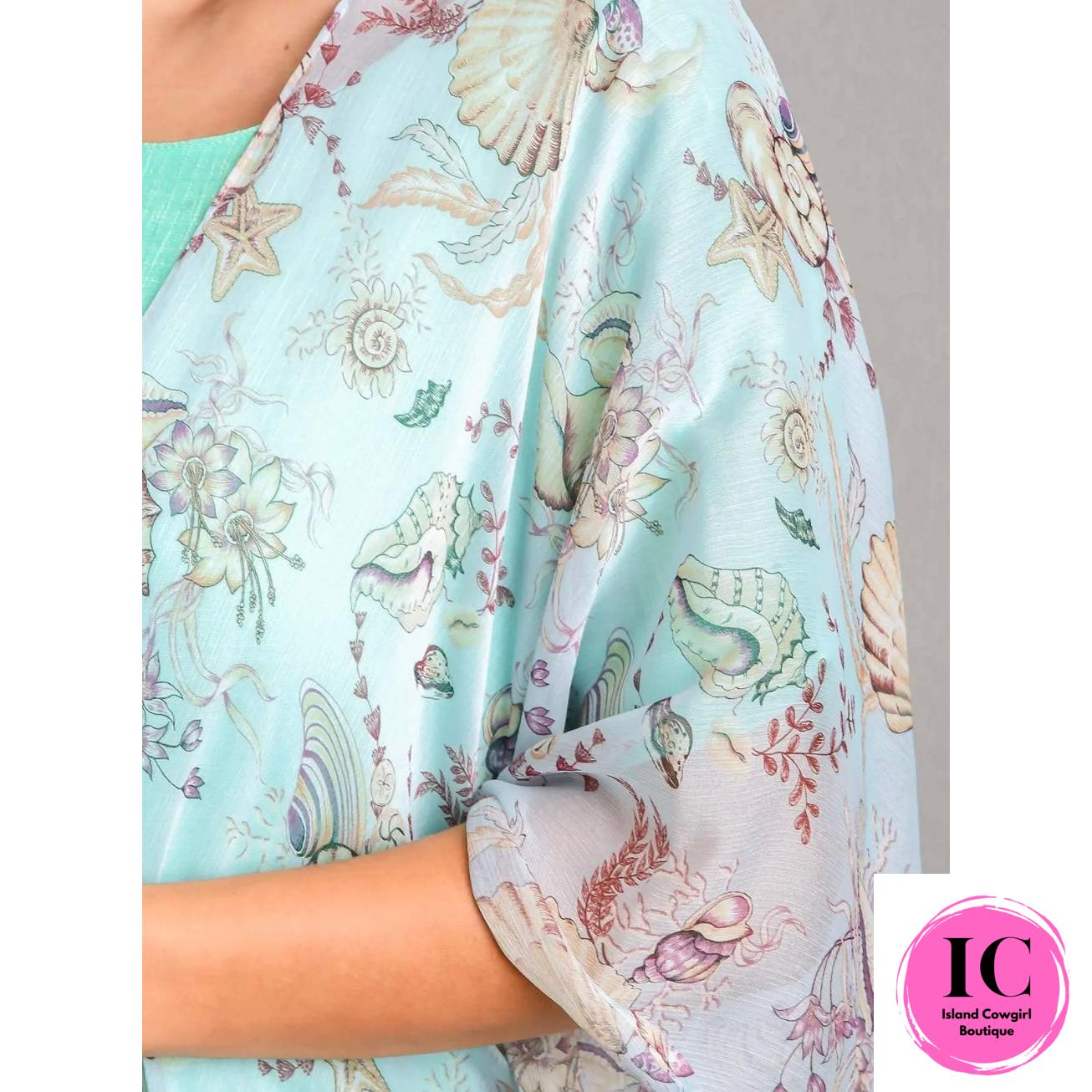 Curvy Girl Calm Moments Light Blue Kimono