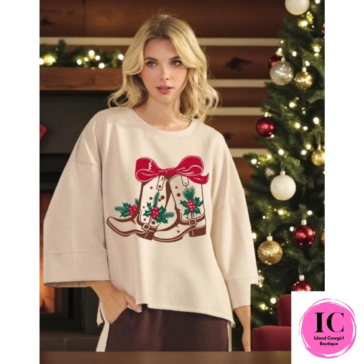 Women's Jingle Boots UltraComfy Graphic Top