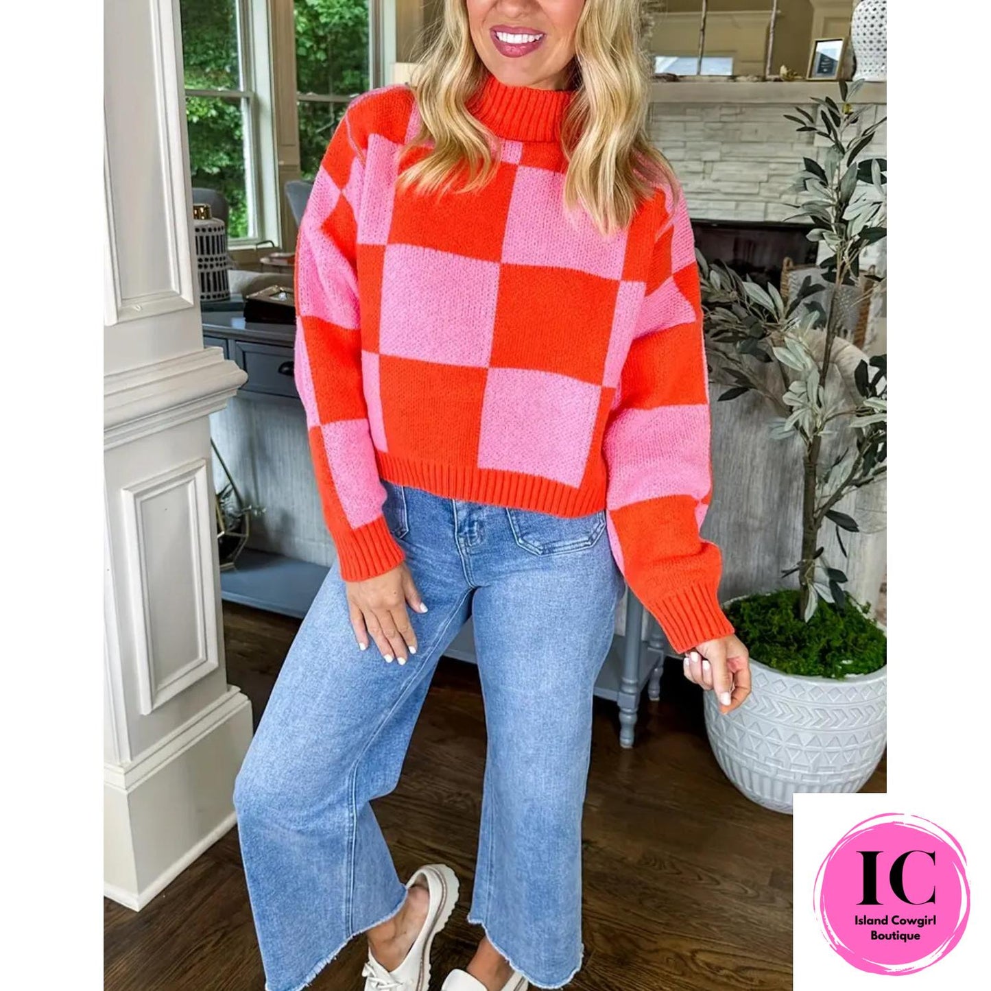 All About You Pink & Coral Striped Sweater