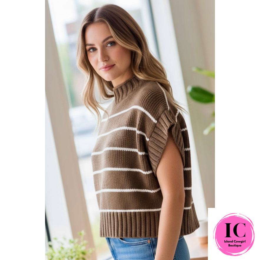 Lucky You Brown Cropped Sweater