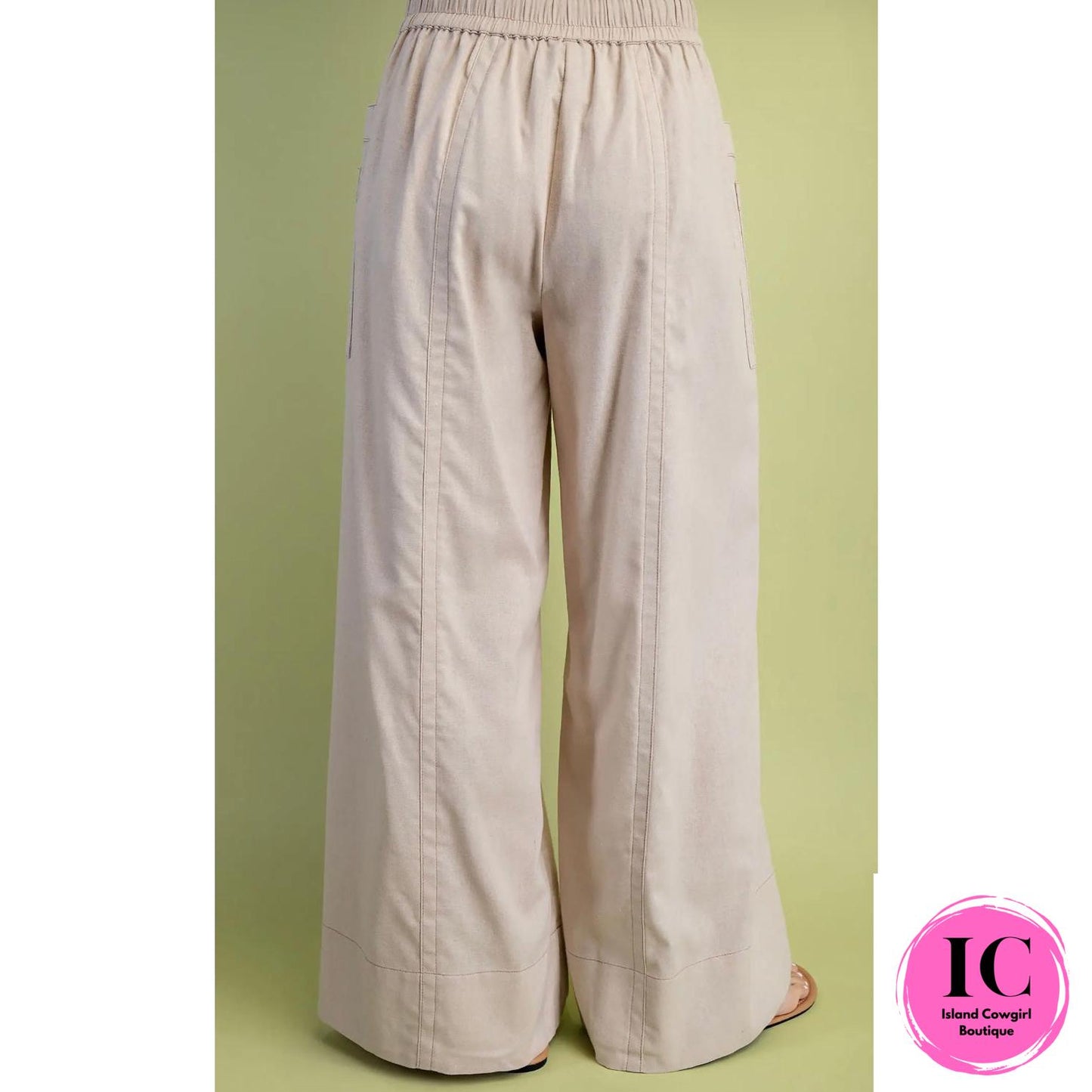 Start With You Wide Legs Stone Pants