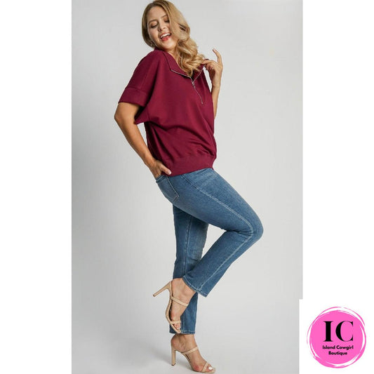 Curvy Girl Busy Schedule Burgundy Top