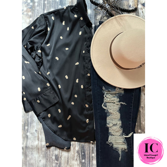 Get Together Black Polka Dot Blouse