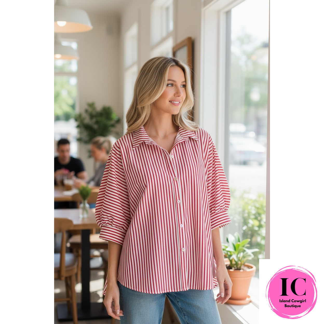 Busy Schedule Wine Striped Shirt