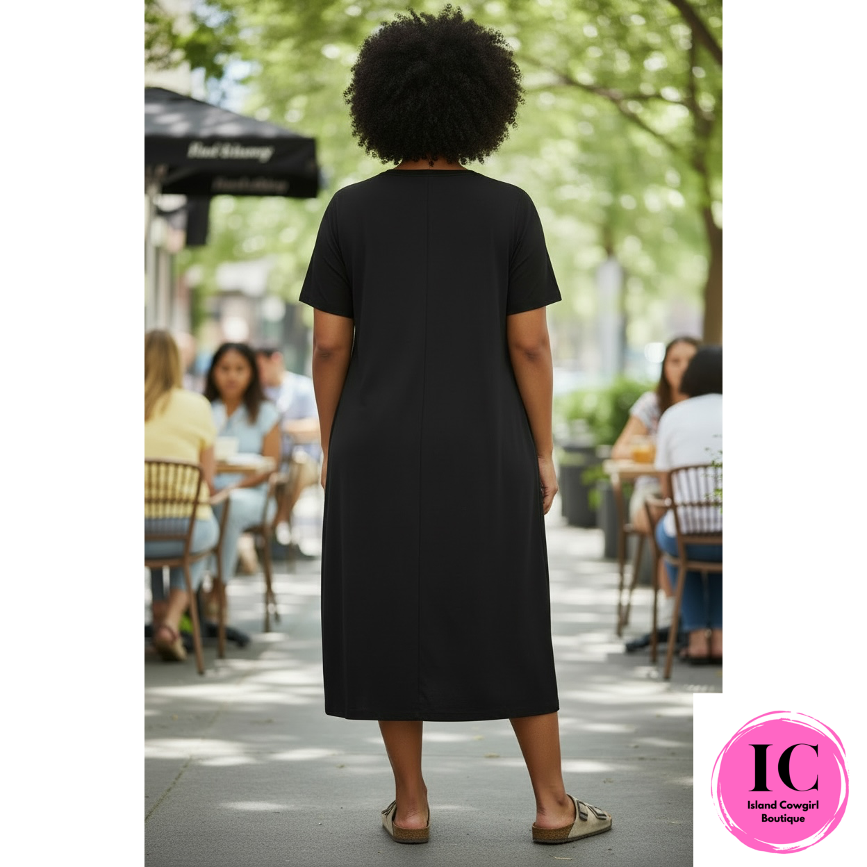 Curvy Girl Weekend Escape Black Midi Dress