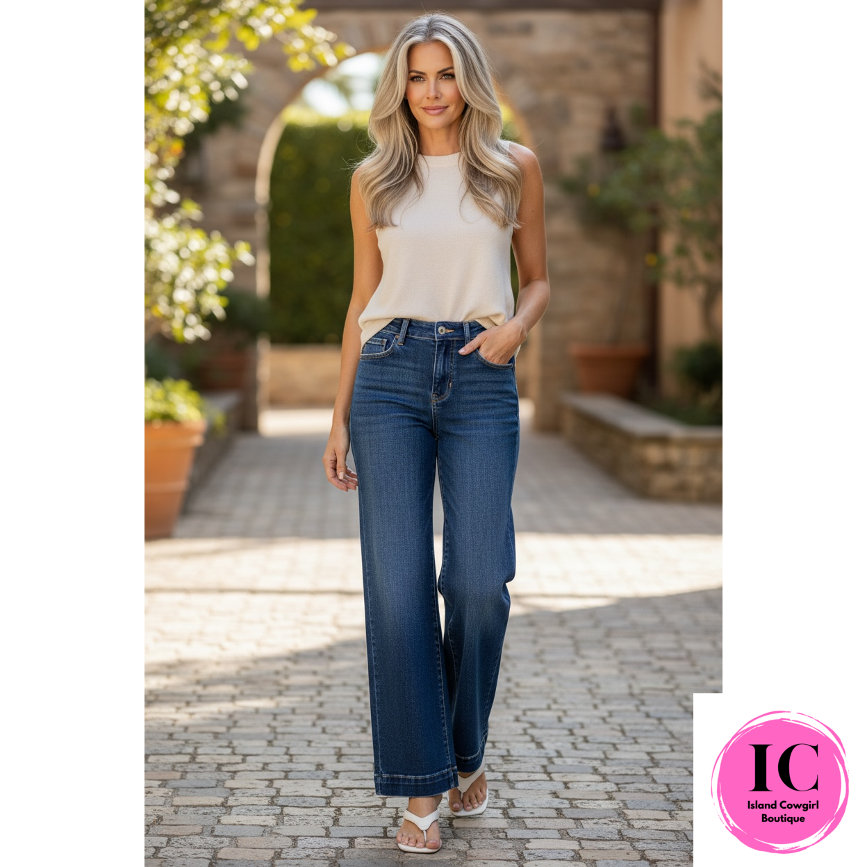 The Laidback Wide Leg Blue Jeans