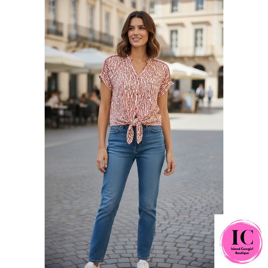 Stamp Of Approval Rust Blouse