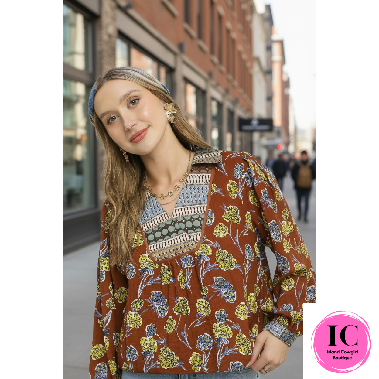 Back To Good Burgundy Floral Blouse