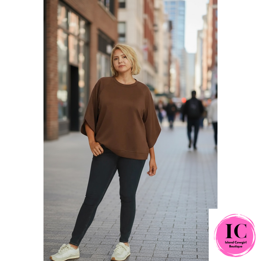 Curvy Girl Leave Your Mark Brown Top
