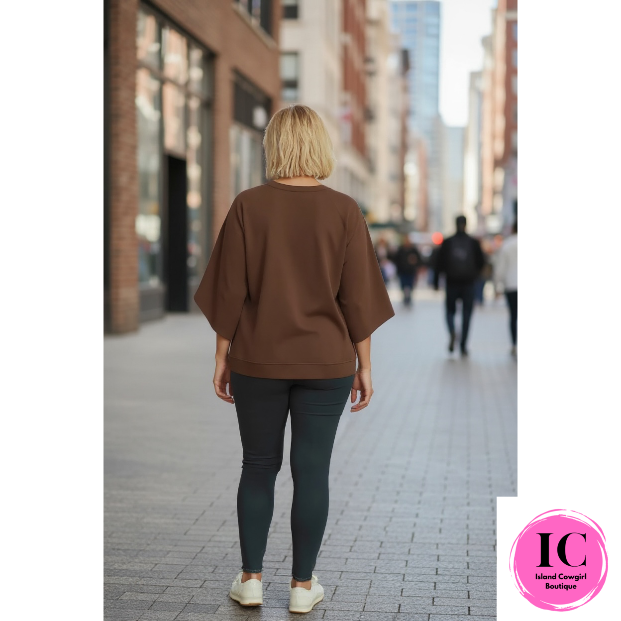 Curvy Girl Leave Your Mark Brown Top